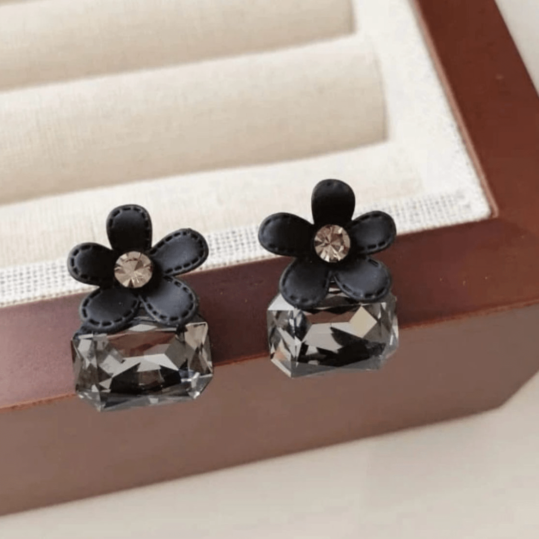 Buy Korean Black Diamond Tops Earrings for Women in Pakistan – Elegant & Trendy Jewellery | Buyncart - Buyncart