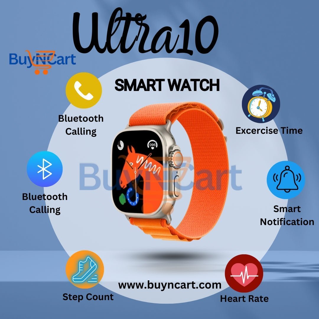 Ultra 10 Smart Watch with 10 Straps – Best Smart Watches in Pakistan | BuyNCart Online Store in Pakistan - Buyncart