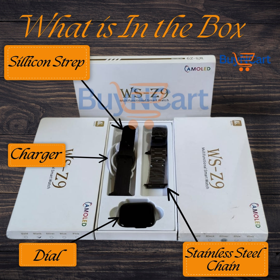 WSZ9 Smart Watch – Bluetooth Calling, Fitness Tracker & Health Monitoring | Best Smartwatch in Pakistan | BuyNCart
