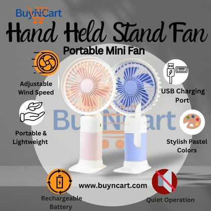 Portable USB Rechargeable Mini Hand-Held Fan – Portable, at Buyncart Online Store in Pakistan