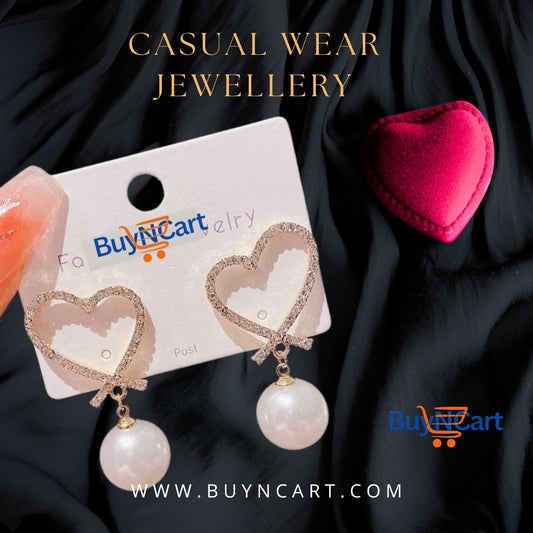Beautiful Heart Earrings with pulse ball