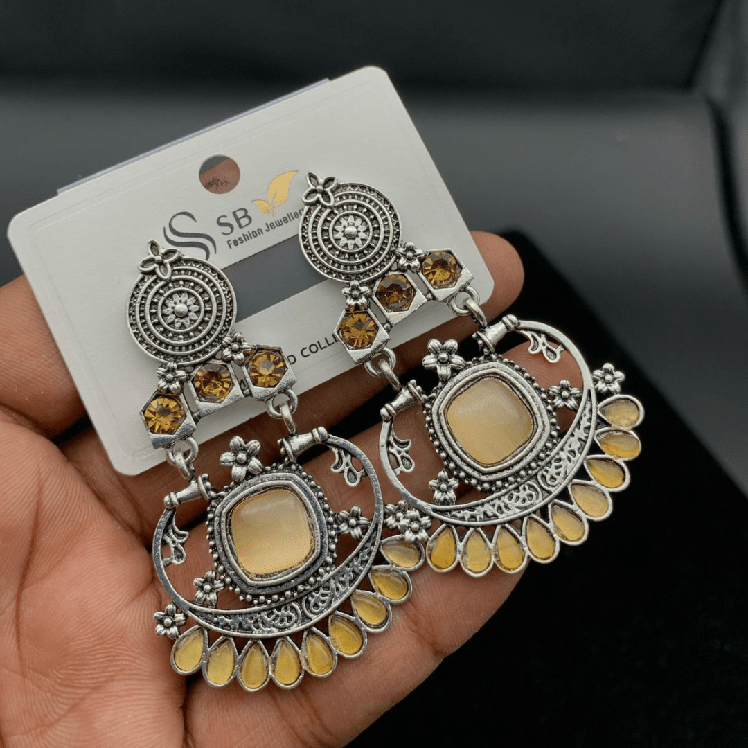 Antique Chandelier Earrings with Original Stone - Buyncart