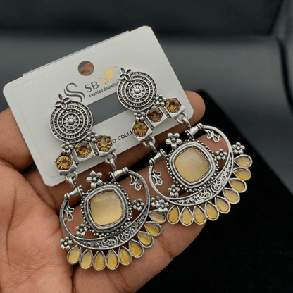 Antique Chandelier Earrings with Original Stone - Buyncart