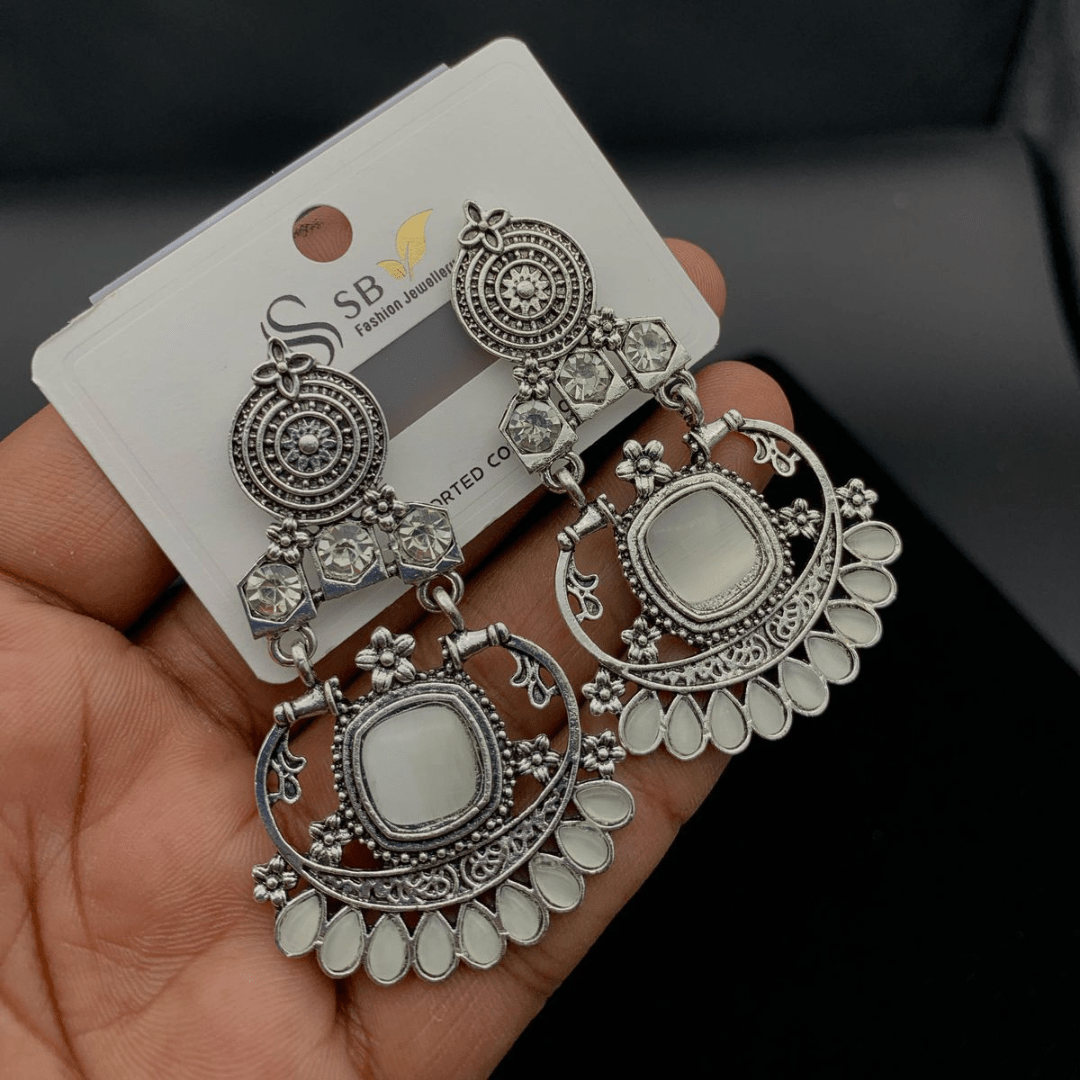 Antique Chandelier Earrings with Original Stone - Buyncart