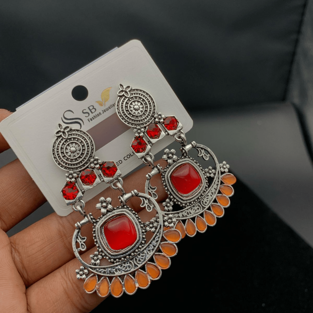 Antique Chandelier Earrings with Original Stone - Buyncart