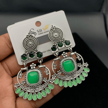 Antique Chandelier Earrings with Original Stone - Buyncart