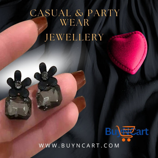 Buy Korean Black Diamond Tops Earrings for Women in Pakistan – Elegant & Trendy Jewellery | Buyncart - Buyncart