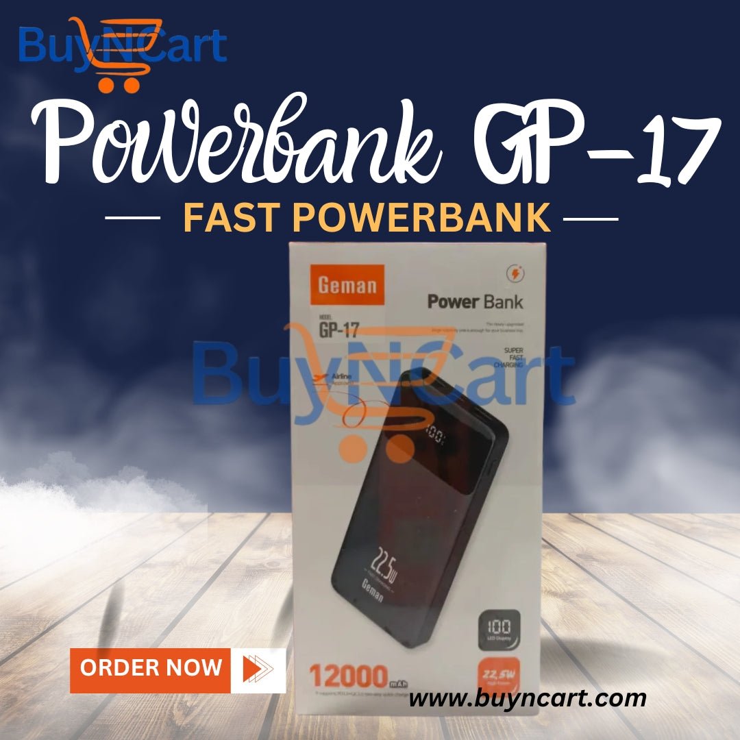 Geman GP - 17 best PowerBank – 12,000mAh Fast Charging, LED Display, Portable Charger for Smartphones and Tablets - Buyncart