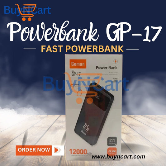 Geman GP - 17 best PowerBank – 12,000mAh Fast Charging, LED Display, Portable Charger for Smartphones and Tablets - Buyncart