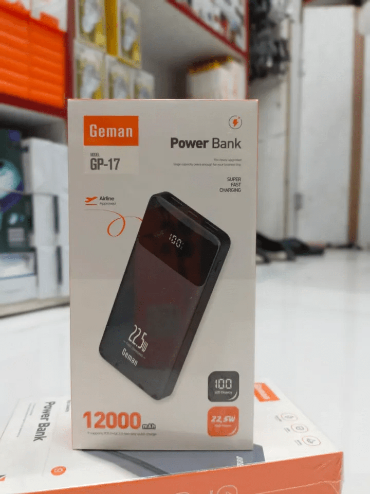 Geman GP - 17 best PowerBank – 12,000mAh Fast Charging, LED Display, Portable Charger for Smartphones and Tablets - Buyncart