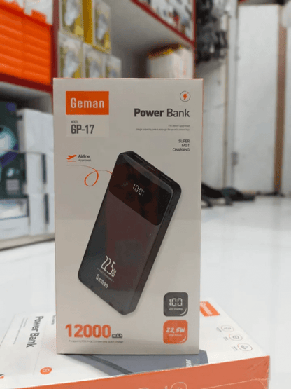 Geman GP - 17 best PowerBank – 12,000mAh Fast Charging, LED Display, Portable Charger for Smartphones and Tablets - Buyncart