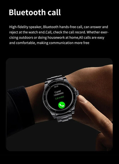 RLX JS9 Round Smart Watch – Alloy Case, Heart Rate & SpO₂ Fitness Tracker, Bluetooth Calling, NFC & Wireless Charging - Buyncart